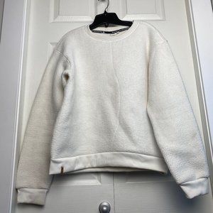 Tentree Cream Teddy Fleece Pullover Crewneck Sweater Medium